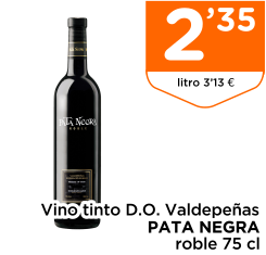 Vino tinto D.O. Valdepe?as PATA NEGRA roble 75 cl