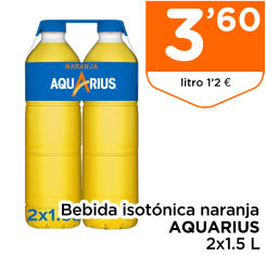 Bebida isot?nica naranja AQUARIUS 2x1.5 L