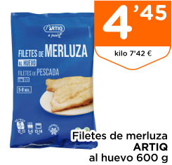 Filetes de merluza ARTIQ al huevo 600 g