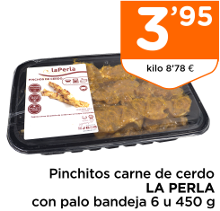 Pinchitos carne de cerdo LA PERLA con palo 6 u 450 g