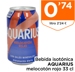 Bebida isot?nica AQUARIUS melocot?n rojo 33 cl
