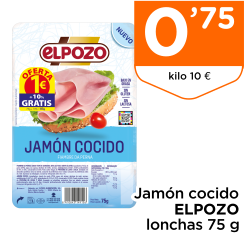 Jam?n cocido ELPOZO lonchas 75 g