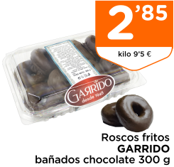 Roscos fritos GARRIDO ba?ados chocolate 300 g
