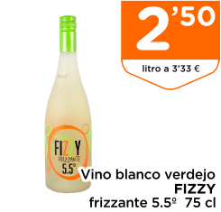 Vino blanco verdejo FIZZY frizzante 5.5?  75 cl