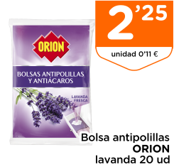 Bolsa antipolillas ORION lavanda 20 ud
