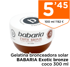 Gelatina bronceadora solar BABARIA Exotic bronze coco 300 ml