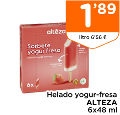 Helado yogur-fresa ALTEZA 6x48 ml