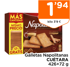 Galletas Napolitanas CU?TARA 426+72 g