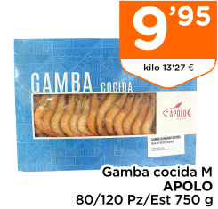 Gamba cocida M APOLO 80/120 Pz/Est 750 g