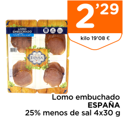 Lomo embuchado ESPA?A 25% menos de sal 4x30 g