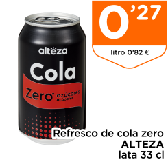 Refresco de cola zero ALTEZA lata 33 cl