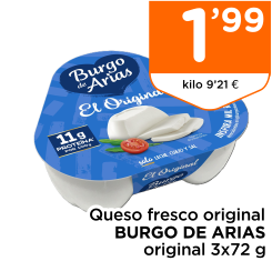 Queso fresco original BURGO DE ARIAS original 3x72 g