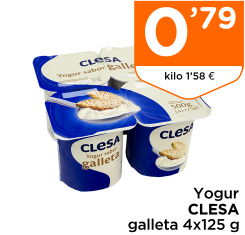 Yogur CLESA galleta 4x125 g