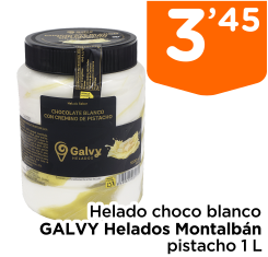 Helado choco blanco GALVY Helados Montalb?n pistacho 1 L