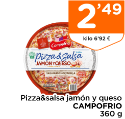 Pizza&salsa jam?n y queso CAMPOFRIO 360 g