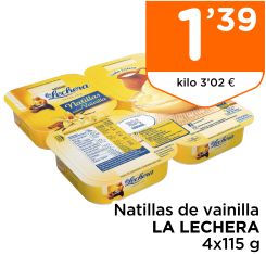 Natillas de vainilla LA LECHERA 4x115 g