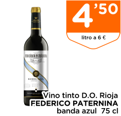 Vino tinto D.O. Rioja FEDERICO PATERNINA banda azul  75 cl