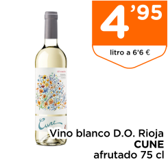 Vino blanco D.O. Rioja CUNE afrutado 75 cl