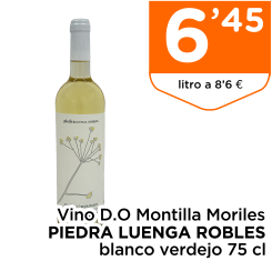 Vino D.O Montilla Moriles PIEDRA LUENGA ROBLES blanco verdejo 75 cl