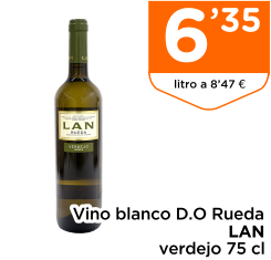 Vino blanco D.O Rueda LAN verdejo 75 cl