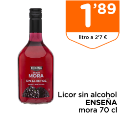 Licor sin alcohol ENSE?A mora 70 cl