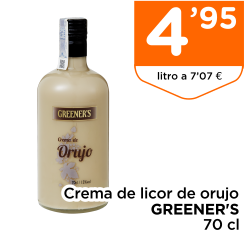 Crema de licor de orujo GREENER'S 70 cl