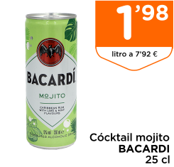 C?cktail mojito BACARDI 25 cl