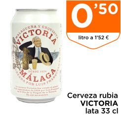 Cerveza rubia VICTORIA lata 33 cl