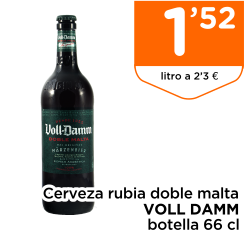 Cerveza rubia doble malta VOLL DAMM botella 66 cl