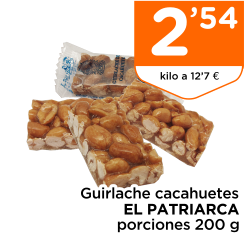 Guirlache cacahuetes EL PATRIARCA porciones 200 g