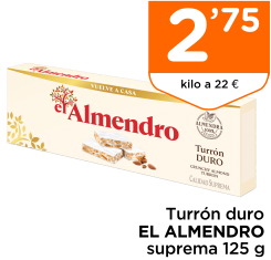 Turr?n duro EL ALMENDRO suprema 125 g