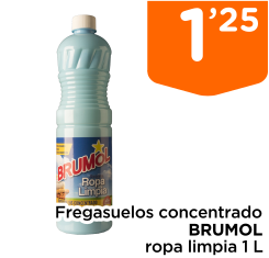 Fregasuelos concentrado BRUMOL ropa limpia 1 L