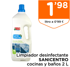 Limpiador desinfectante SANICENTRO cocinas y ba?os 2 L