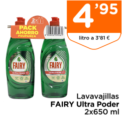 Lavavajillas FAIRY Ultra Poder 2x650 ml