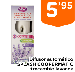 Difusor autom?tico SPLASH COOPERMATIC +recambio lavanda