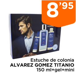 Estuche de colonia ALVAREZ GOMEZ TITANIO 150 ml+gel+mini