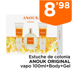 Estuche de colonia ANOUK ORIGINAL vapo 100ml+Body+Gel