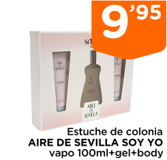 Estuche de colonia AIRE DE SEVILLA SOY YO vapo 100ml+gel+body