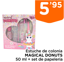 Estuche de colonia MAGICAL DONUTS 50 ml + set de papeler?a