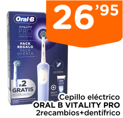 Cepillo el?ctrico ORAL B VITALITY PRO 2recambios+dent?frico