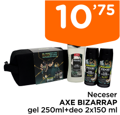 Neceser AXE BIZARRAP gel 250ml+deo 2x150 ml