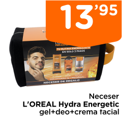 Neceser L'OREAL Hydra Energetic gel+deo+crema facial