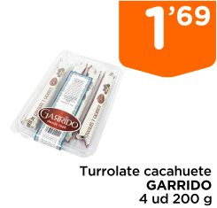 Turrolate cacahuete GARRIDO 4 ud 200 g