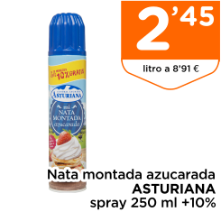 Nata montada azucarada ASTURIANA spray 250 ml +10%