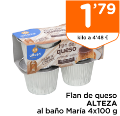 Flan de queso ALTEZA al ba?o Mar?a 4x100 g