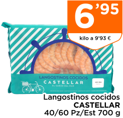 Langostinos cocidos CASTELLAR 40/60 Pz/Est 700 g