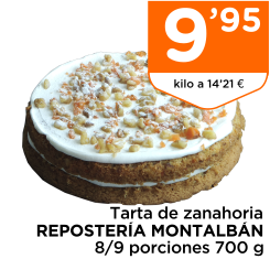 Tarta de zanahoria REPOSTER?A MONTALB?N 8/9 porciones 700 g