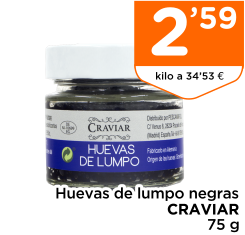 Huevas de lumpo negras CRAVIAR 75 g