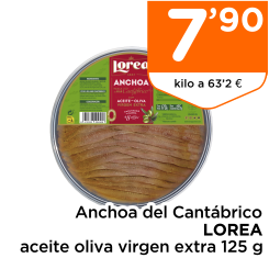 Anchoa del Cant?brico LOREA aceite oliva virgen extra 125 g