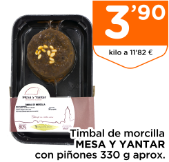 Timbal de morcilla MESA Y YANTAR con pi?ones 330 g aprox.